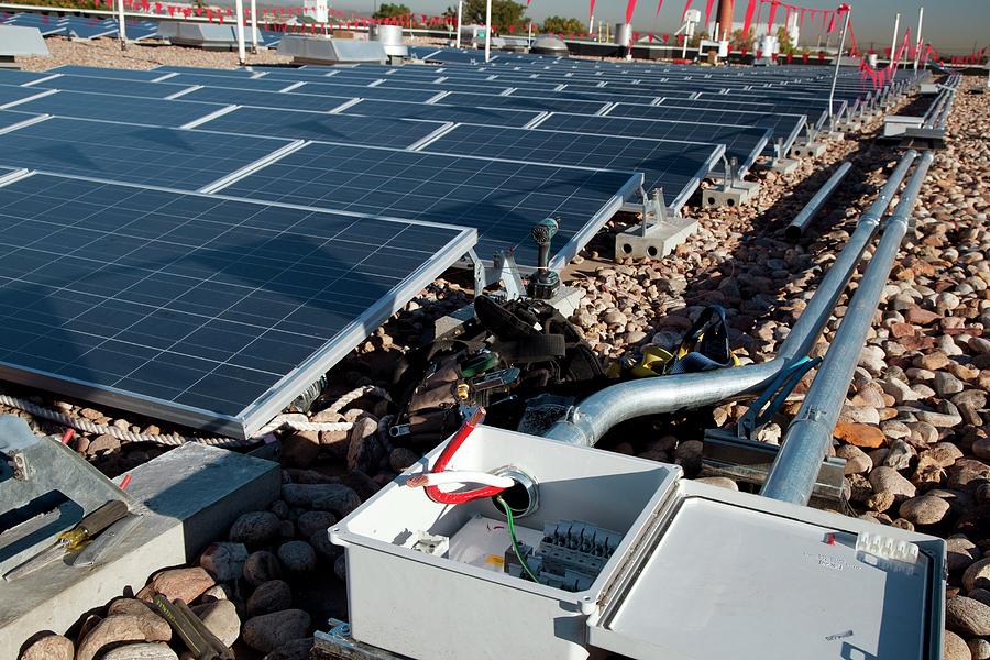 Solar panel installation in progress